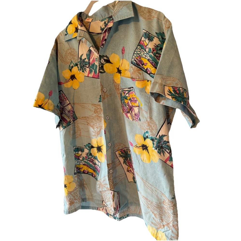 True VTG 80s/90s Barbados WI Short Sleeve Button Down - Island Dad wear XL